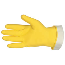 GLOVES, RUBBER YELLOW FLOCK XL - 769009