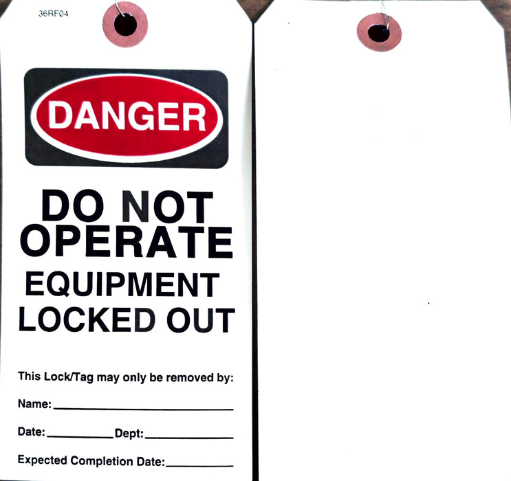LOCK OUT TAG, DO NOT OPERATE 50/PACK - 808054