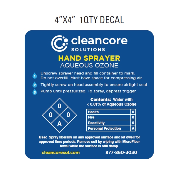 (LABEL ONLY) CLEANCORE AQUEOUS OZONE - 410110